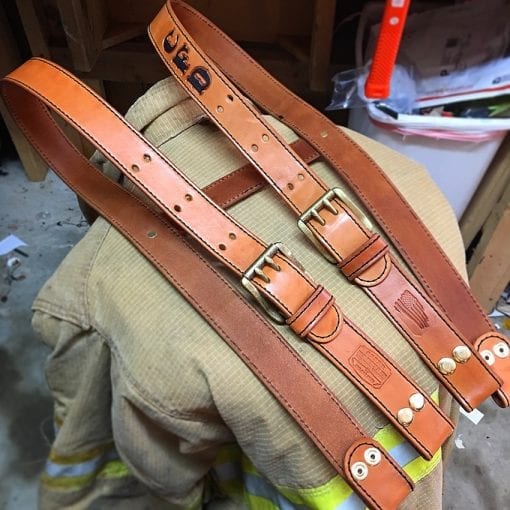 Handmade Leather Fire Fighter Suspenders