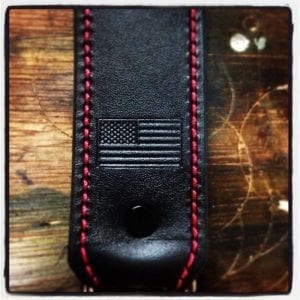 Standard Radio Shoulder Strap (Black Flag, Red Stitching)